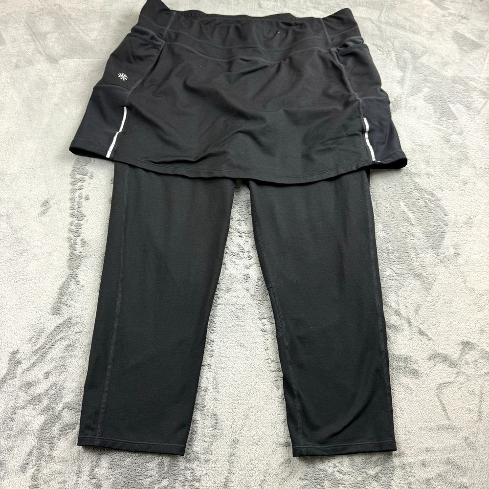 Athleta Womens Leggings with Skirt Size XL Black Athletic Tenniscore Pickleball